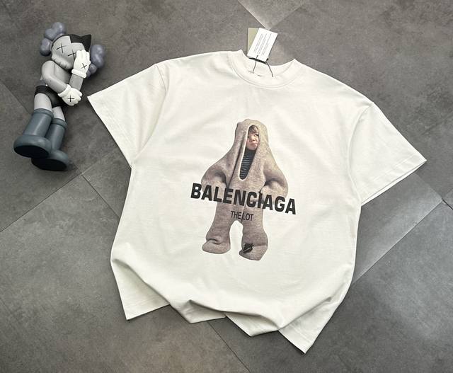 Balenciaga 3D doll couple short-sleeved T-shirt! The 3D design on the chest uses