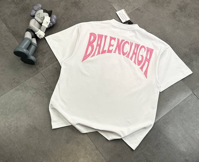 Balenciaga Coconut Tree Direct Spray Couple Short Sleeve T-shirt! Made of 280G d