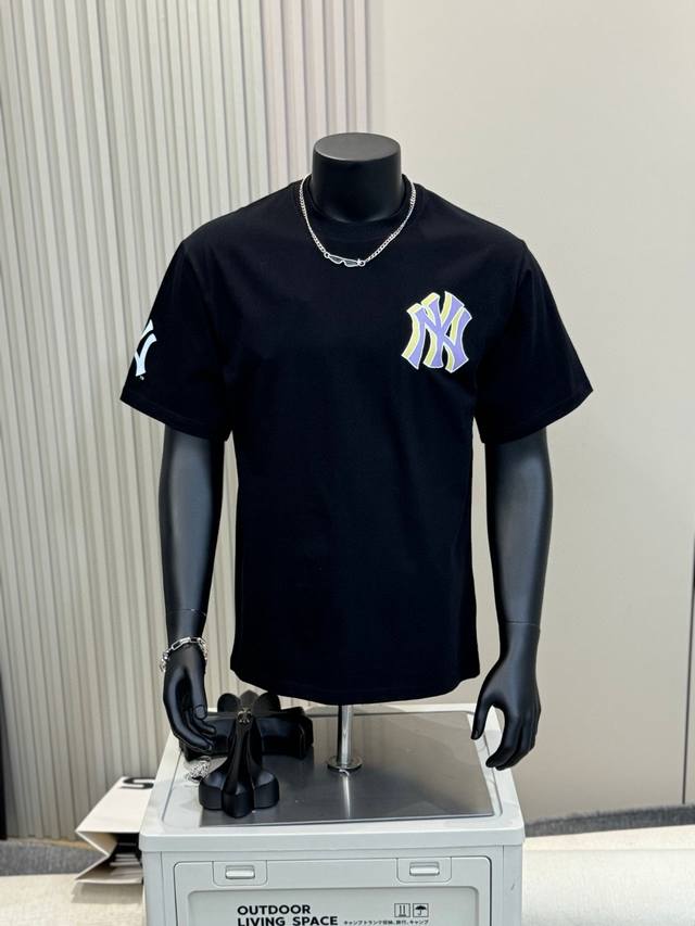 Mlb Yankees Ny cartoon graffiti colorful back print couple short-sleeved T-shirt