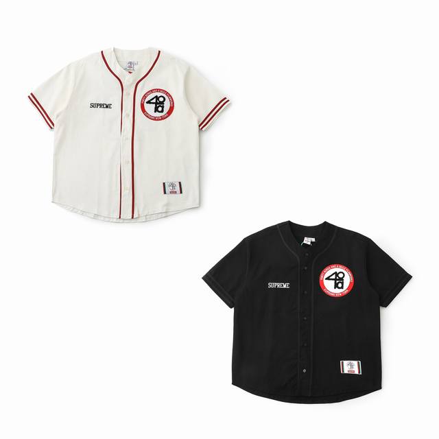 Supreme X 40 Acres joint model Ss25 Week9 Twill Baseball Jersey with digital Eng