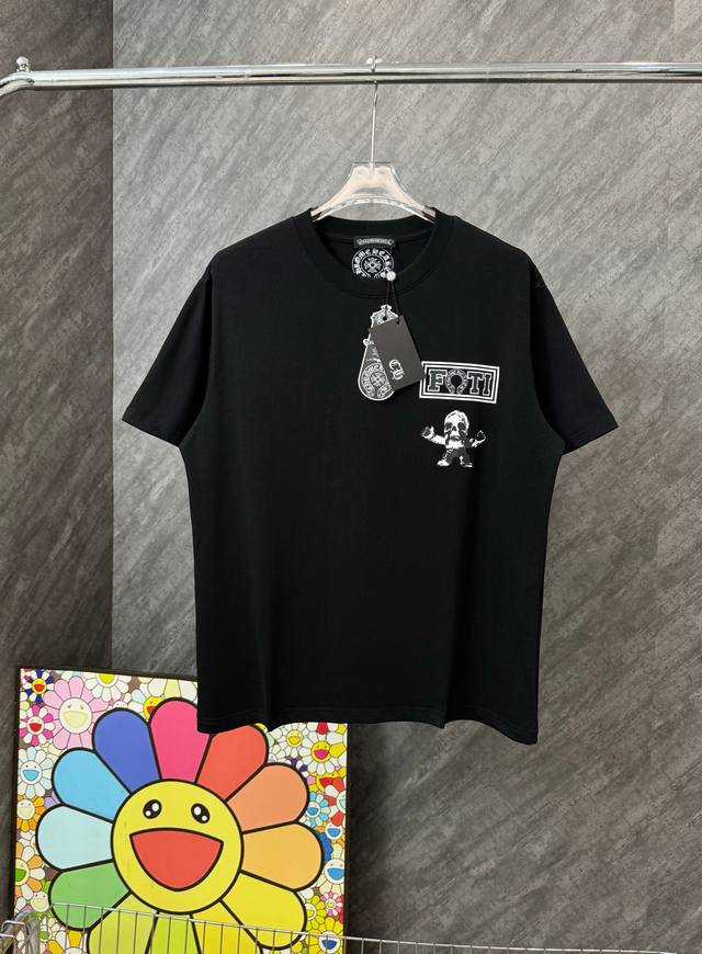 Chrome Hearts Nine Squares Skull Print Round Neck Short Sleeves The fabric is ma