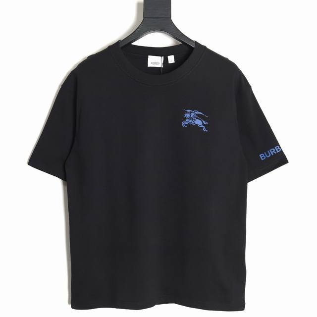 Burberry classic blue horse print logo short-sleeved T-shirt with chest B02 Same