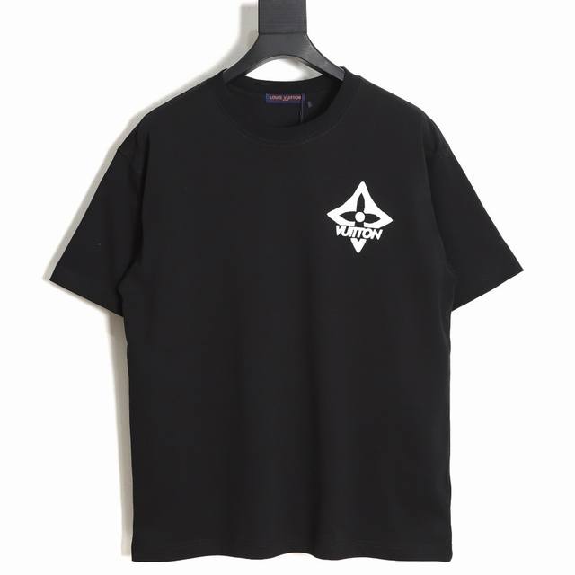 Louis Vuitton Lv Louis Vuitton diamond letter foam print couple round neck short