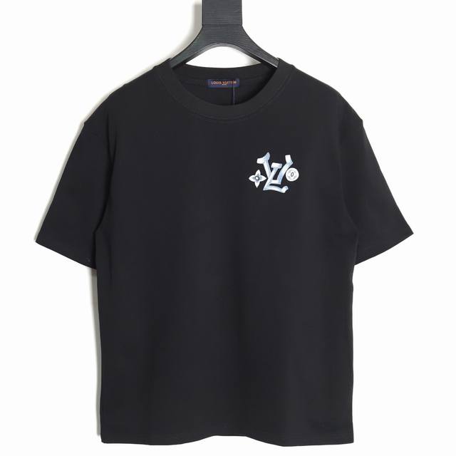 Louis Vuitton Lv Louis Vuitton hand-painted graffiti print couple round neck sho