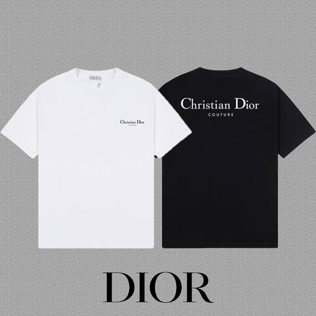 Dior 2025 spring and summer new knife-cut hole printed Logo short-sleeved T-shir