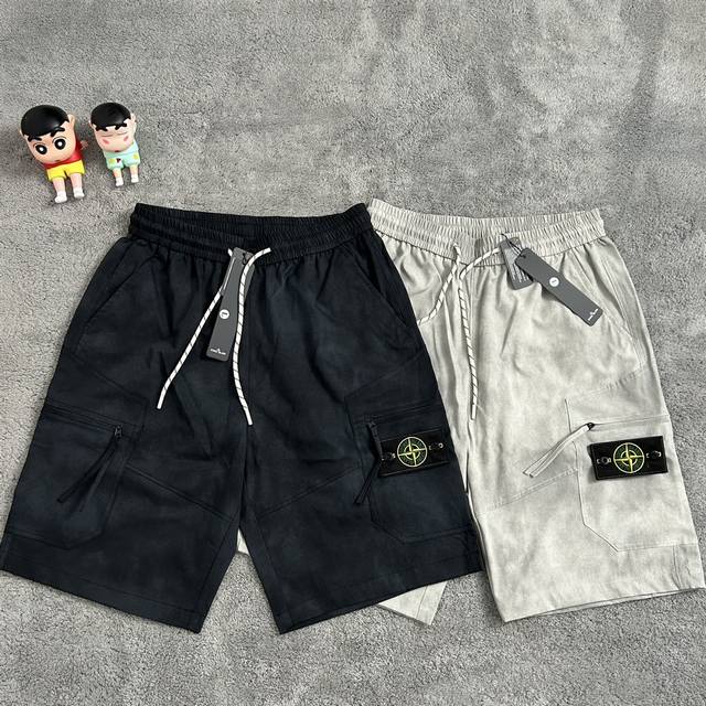 New workwear versatile loose multi-pocket tie-dye quick-drying shorts real photo