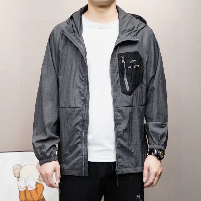 Arc'Teryx summer counter new large pockets, light sunscreen hooded skin coat is