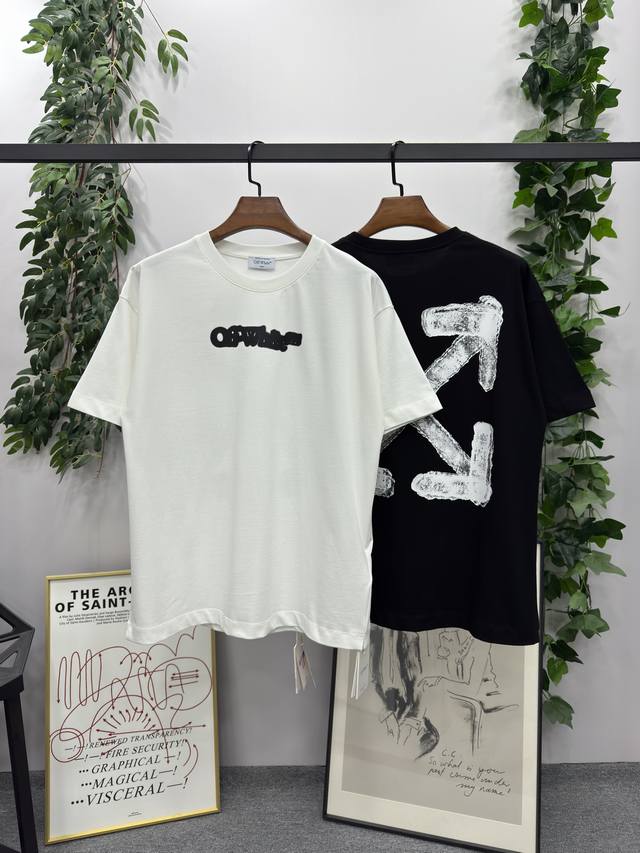 2025Ss new spring and summer Brand: Off-White Ghost Arrow short-sleeved T-shirt!