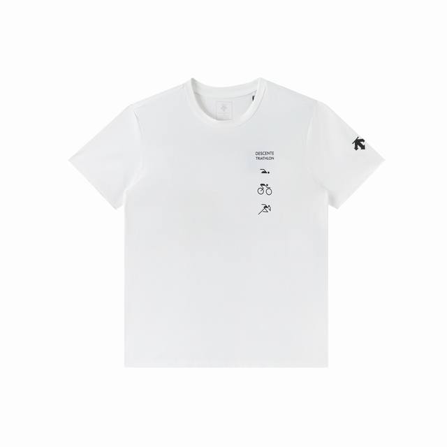 Descente men's comfortable and breathable sports casual letter short-sleeved T-s