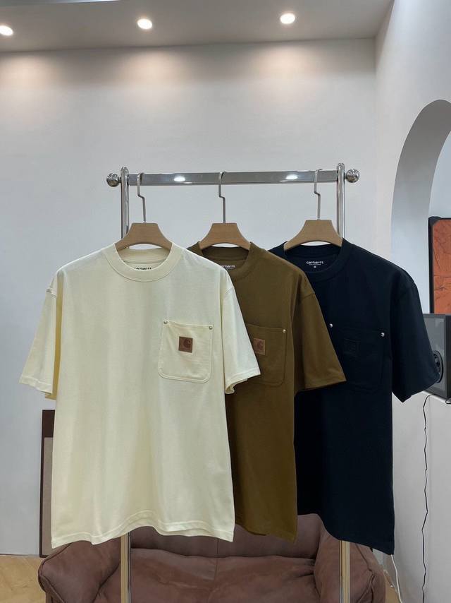 Carhartt Wip Carhartt Label Pocket Leather Label Short Sleeves Carhartt Wip Fw25