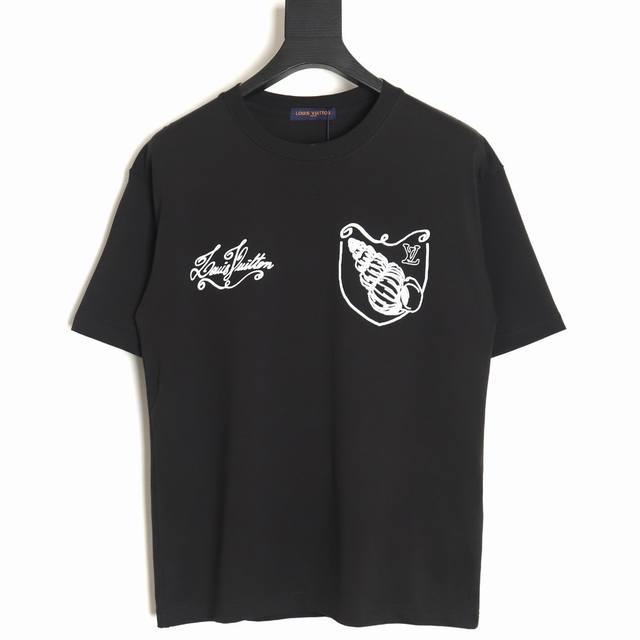 Louis Vuitton Lv Louis Vuitton conch print couple round neck short-sleeved T-shi