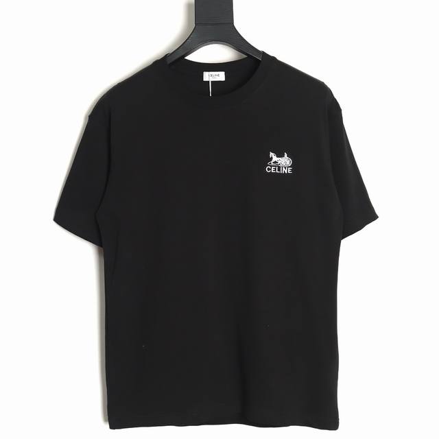 Celine Celine carriage embroidered couple round neck short-sleeved T-shirt - top