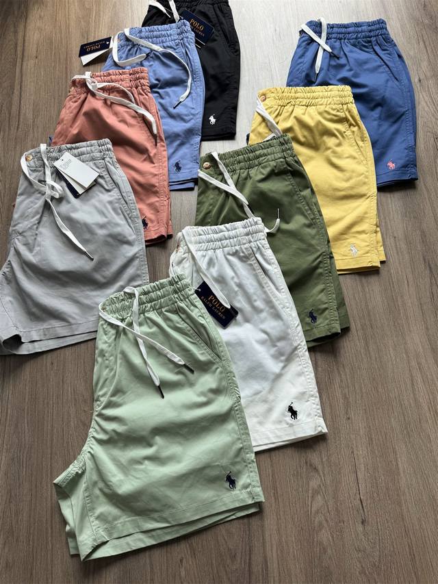 Polo Ralph Lauren solid color embroidered logo elastic waist drawstring cotton c