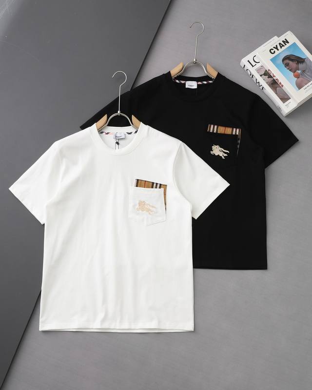 High quality Burberry new T-shirt with embroidered pockets of the Burberry Warho
