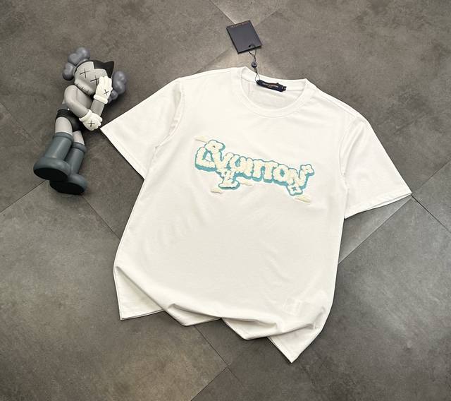 Fashion brand Lv Louis Vuitton towel embroidery couple short-sleeved T-shirt! :
