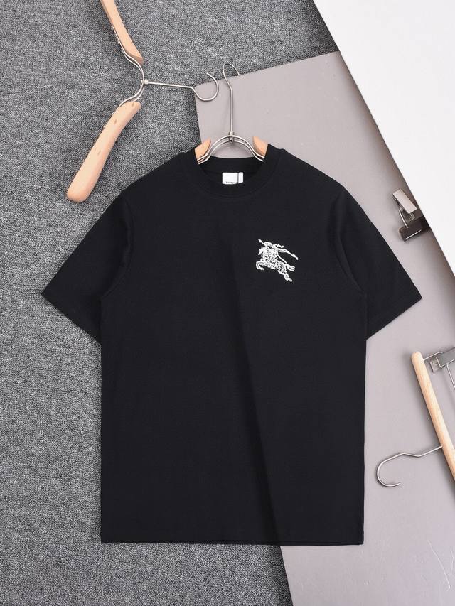 Top version Burberry Bbr 2025 new summer round neck short-sleeved T-shirt with w