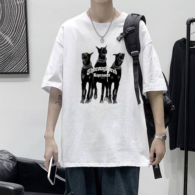 New Chrome Hearts Hellhound Printed Short Sleeves! American Street Printed Short