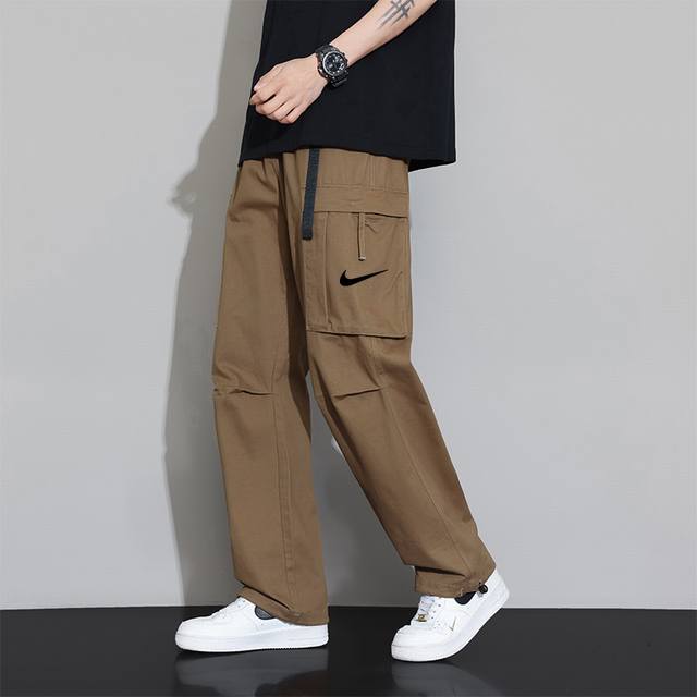 New autumn and summer Nike single hook print large pocket workwear casual trouse
