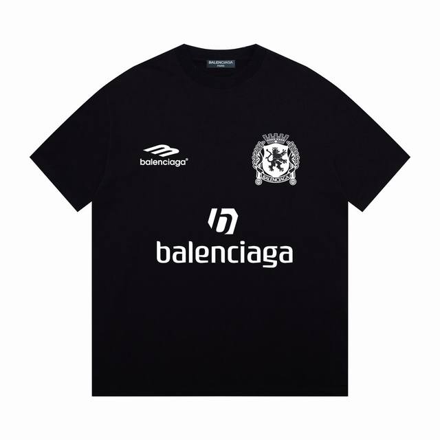 Balenciaga badge round neck short-sleeved T-shirt for men and women The fabric i