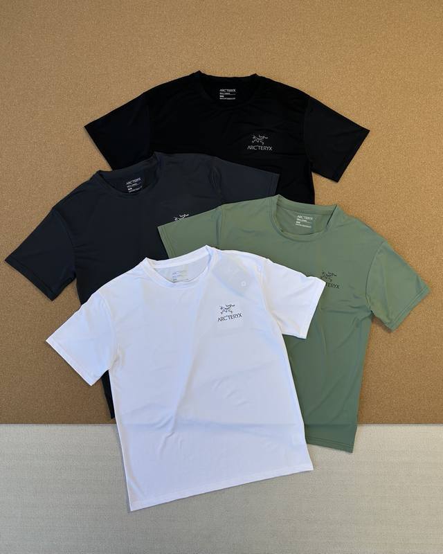 Arcteryx Unisex Solid Color Simple Versatile Printed Logo Casual Sports Round Ne