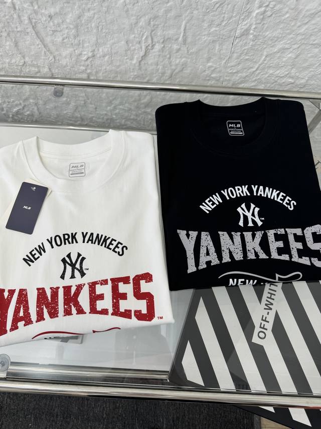 Mlb Yankees Ny Chest Letter Printed Couple Short-sleeved T-shirt for Men and Wom