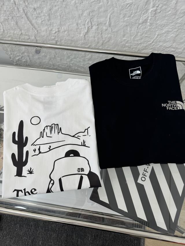 The North Face's new camping series printed men and women couple round neck shor