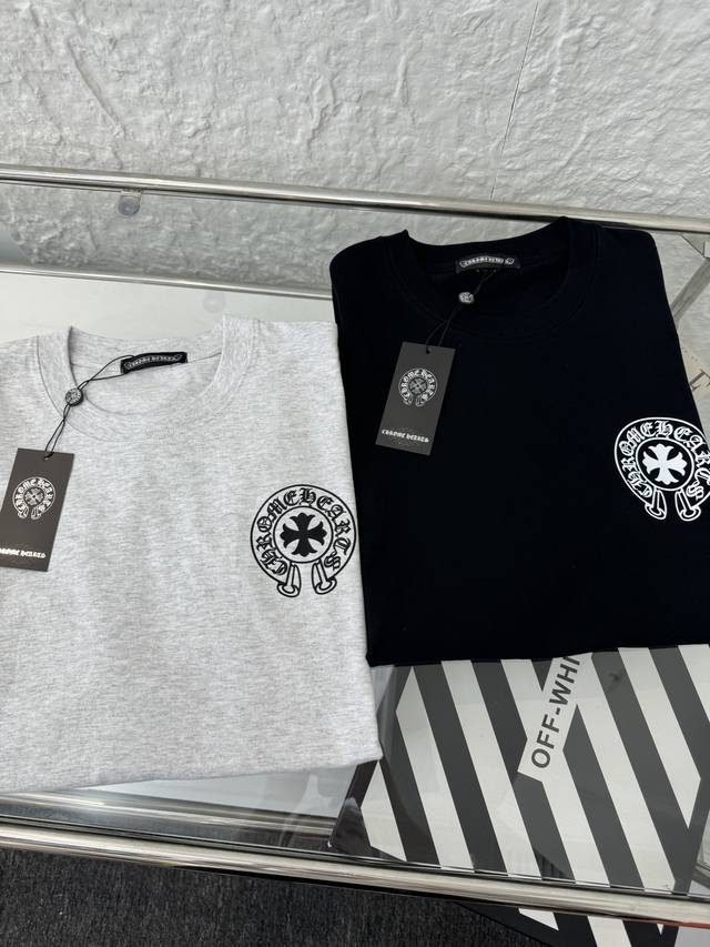 Chrome Hearts new Sanskrit letters printed on the back, round neck short-sleeved
