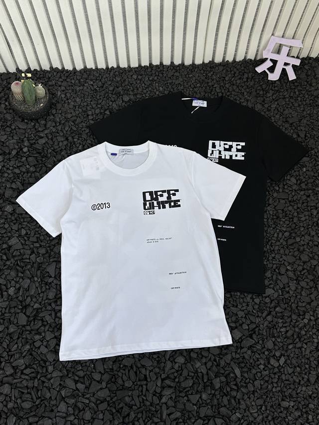 Off White summer new product Ow back white arrow graffiti letter print short-sle
