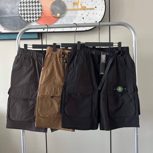 Stone Island American high street multifunctional pocket work shorts for summer