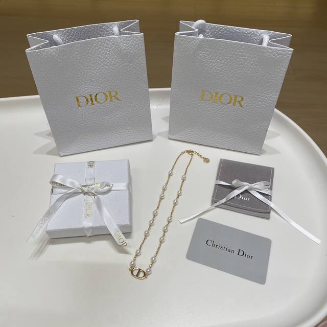 New arrival ~ Original version necklace ~ Dior pearl letter necklace fairies mus