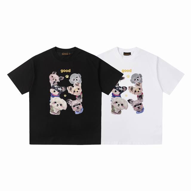 Top version Drew House Smiley face latest Good dog print short-sleeved T-shirt l