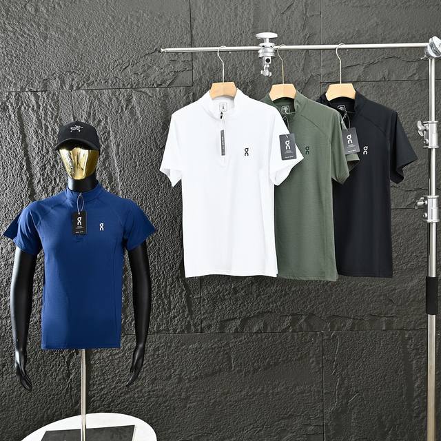 On Anpao outdoor half-zip stand-up collar short-sleeved soft skin-friendly and c