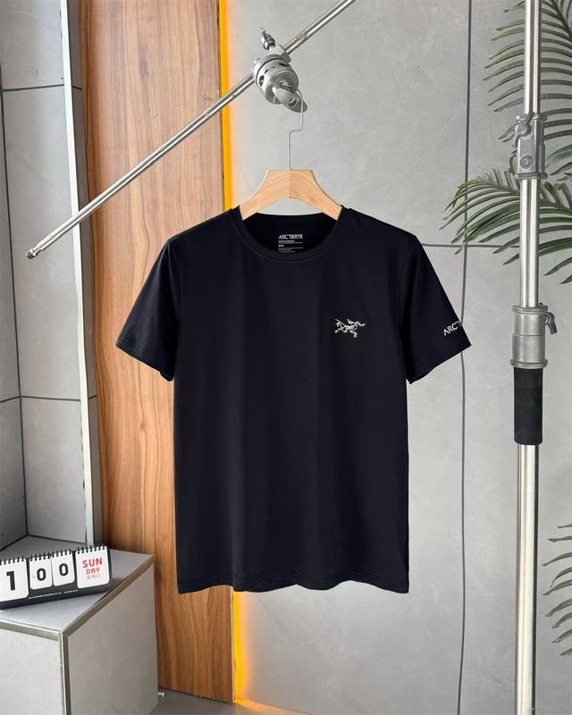 2025Ss Arc,Teryx Arc'teryx men's round neck ice porcelain cotton embroidered log
