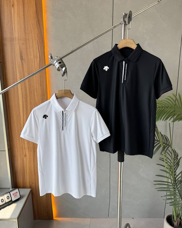 Descente Training men's summer short-sleeved outdoor sports casual lapel Polo sh