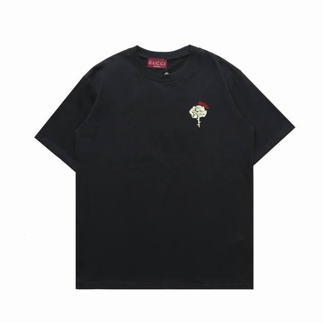 Top replica version of Gucci new flower embroidered casual short-sleeved T-shirt
