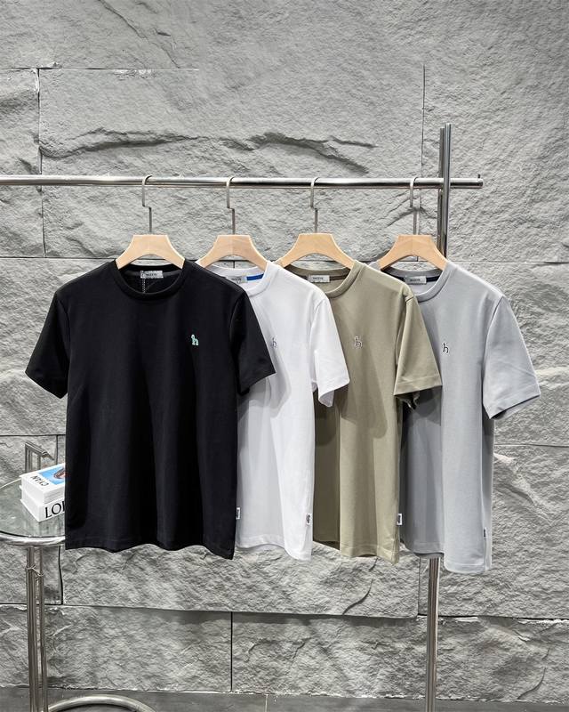 Hazzys 2025 Summer New Large Logo Casual Loose Cotton Short Sleeve T-shirt Men..