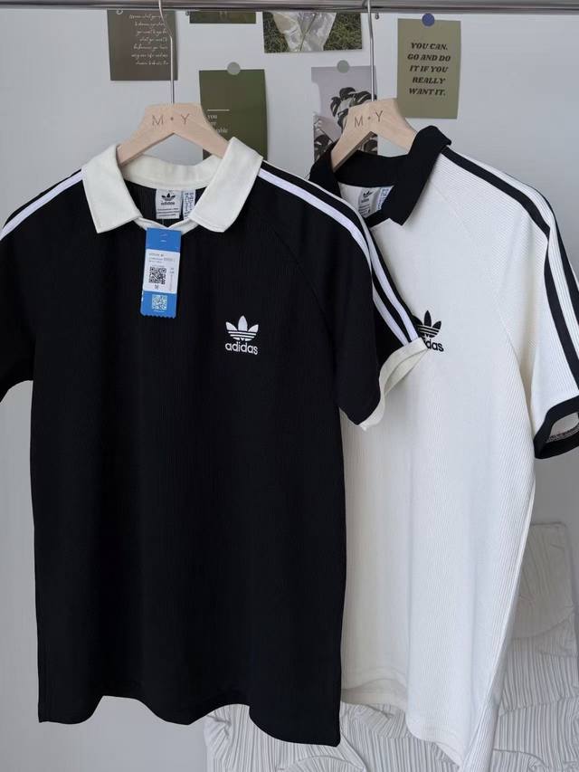 Adidas: Adidas clover letter logo embroidery classic three-bar webbing splicing