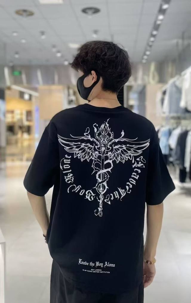 Boy London high version summer new men's and women's round neck pullover short-s