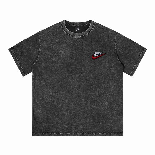 Nike contrast color embroidered cotton washed short-sleeved T-shirt Customized m