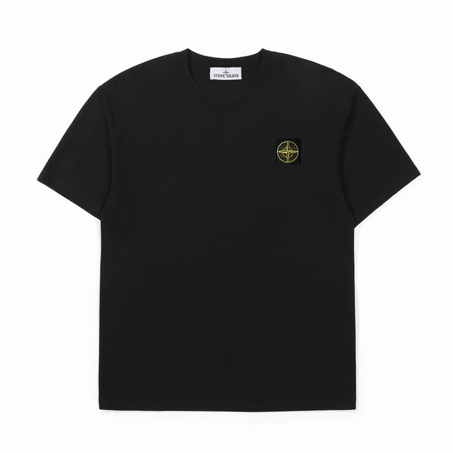 Stone Island contrasting color embroidered cotton short-sleeved T-shirt Customiz