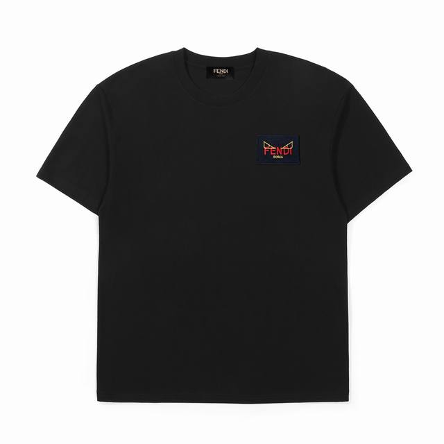 Fendi Fendi embroidered label cotton short-sleeved T-shirt Customized main label