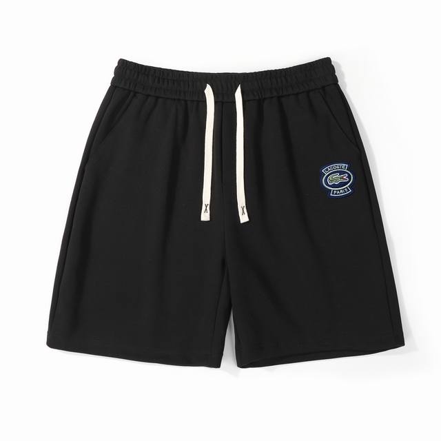 Lacoste French crocodile embroidered casual shorts Customized main label and aux