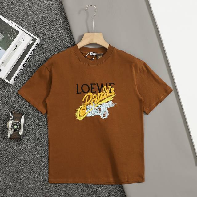 Top replica version Loewe 25Ss early spring new letter embroidered short-sleeved