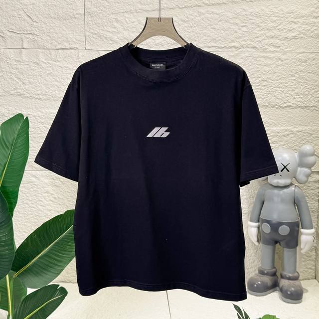 Balenciaga Unisex Loose Casual Fashion Blcg Printed Reflective Short-sleeved All