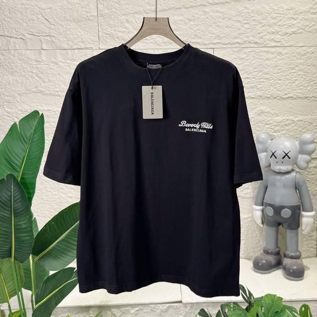 Balenciaga Unisex Loose Casual Fashion Blcg Embroidered Letters Short Sleeves Al