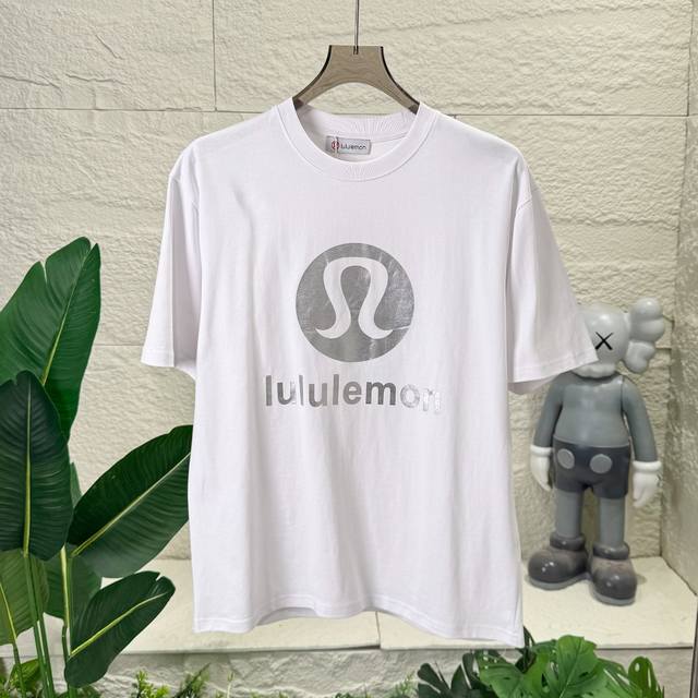 Lululemon Lululemon printed silver hot logo couple outdoor sports round neck sho