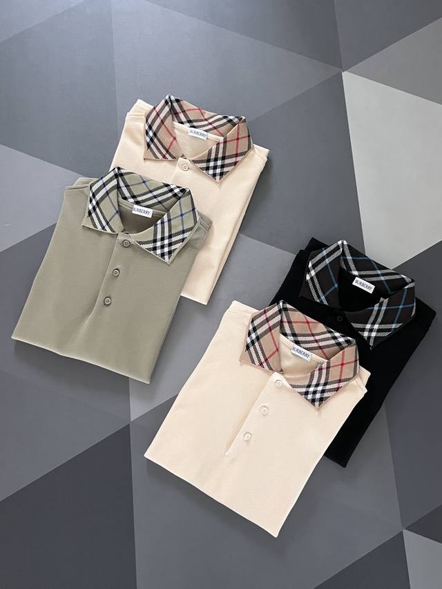 High-quality original 2025Ss Burberry classic plaid collar Olo shirt, which is v