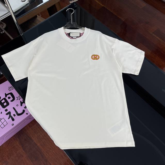 Gucci 25Ss Gg small letter Logo embroidery craft logo short-sleeved T-shirt Avai