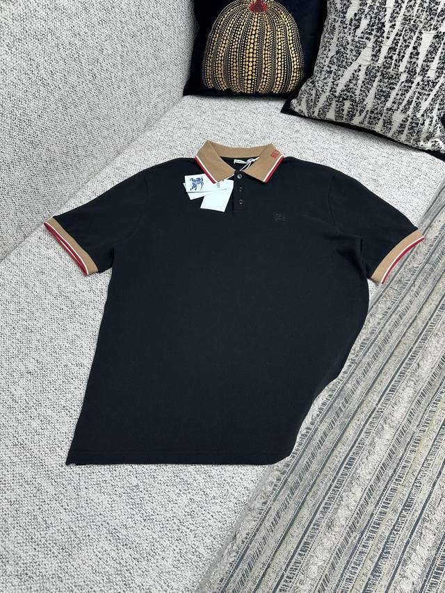 High version Burberry's new 25Ss Polo shirt is made of lightweight cotton pique
