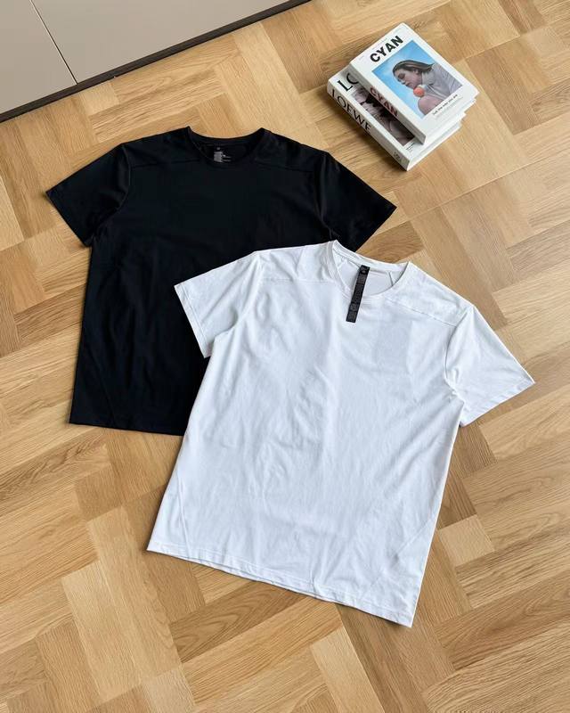 Color: Black White Size: M to 3Xl Lululemon mesh stitching functional T-shirt mo
